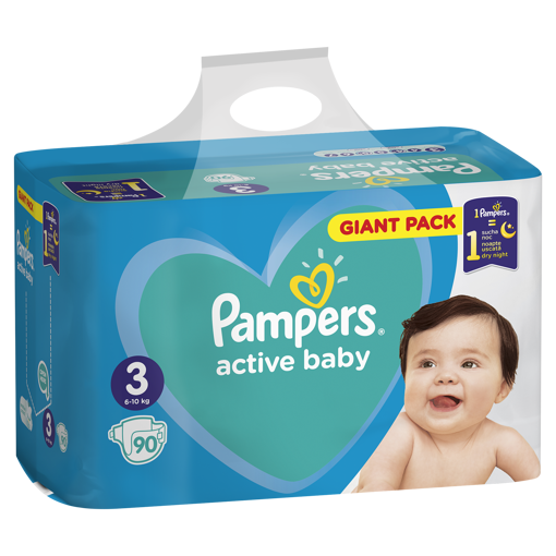 Obrázek z Pampers active baby-dry 3 MIDI 6-10 kg 90 ks 