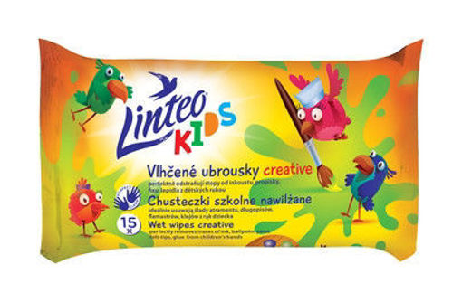 Obrázek z Vlhčené ubrousky Linteo Kids CREATIVE 15ks 