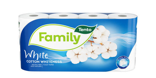 Obrázek z Toaletní papír Tento cotton whiteness 2 vrstvy 8 rolí 