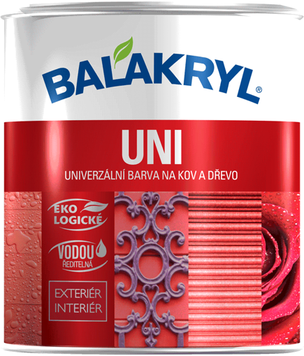 Obrázek z Balakryl UNI univerzální barva na kov a dřevo bílý LESK 1000 0,7 kg 