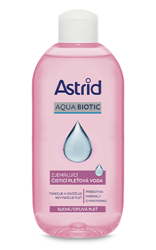 Obrázek z Astrid Aquq Biotic zjemňující čisticí pleťová voda suchá / citlivá 200 ml 