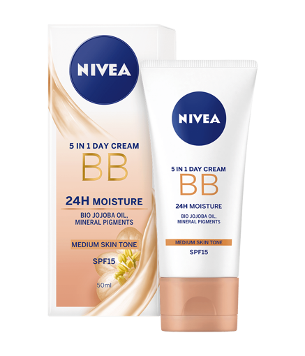 Obrázek z Nivea BB krém zkrášlující hydratační krém 5 v 1 tmavší tón pleti 50 ml 