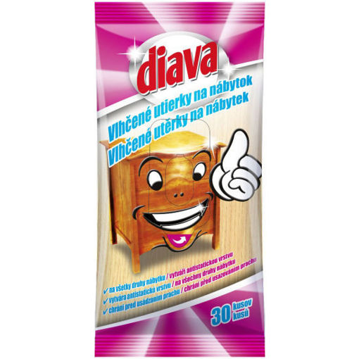 Obrázek z Diava vlhčené utěrky na nábytek 30 ks 