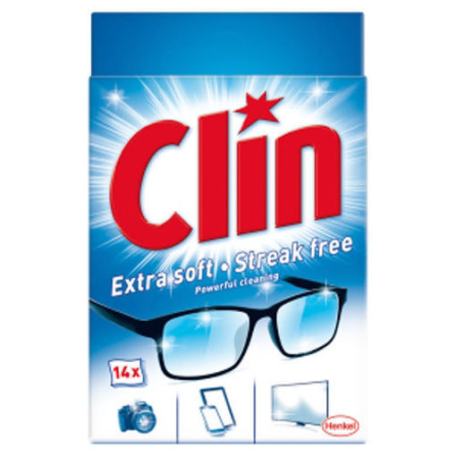 Obrázek z Clin vlhčené čistící ubrousky na brýle 14 ks 