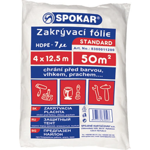 Obrázek z Spokar Zakrývací fólie Standard 4 m x 12,5 m 50 m² 