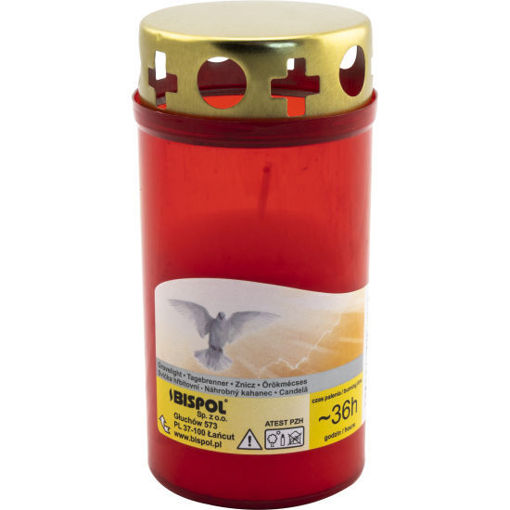 Obrázek z hřbitovní svíčka s krytem hoření 30 hodin 120 g 