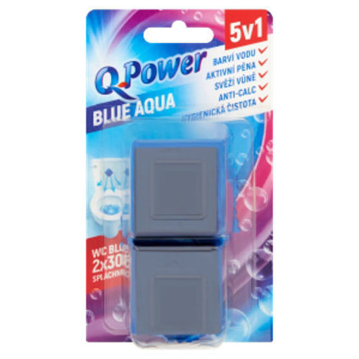 Obrázek z Q Power Blue blok 2ks do nádržky  wc 