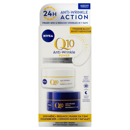 Obrázek z Nivea Q10 Power Denní a noční krém proti vráskám 2 x 50ml 