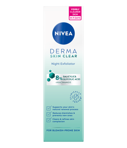 Obrázek z Nivea Derma Skin Clear Noční exfoliační pleťový peeling 40ml 