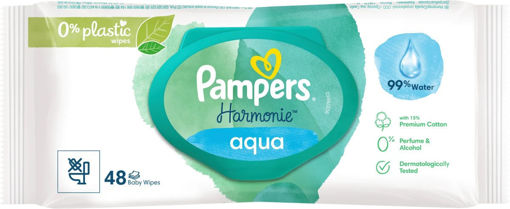 Obrázek z Pampers Harmonie aqua dětské čisticí ubrousky 48 ks 