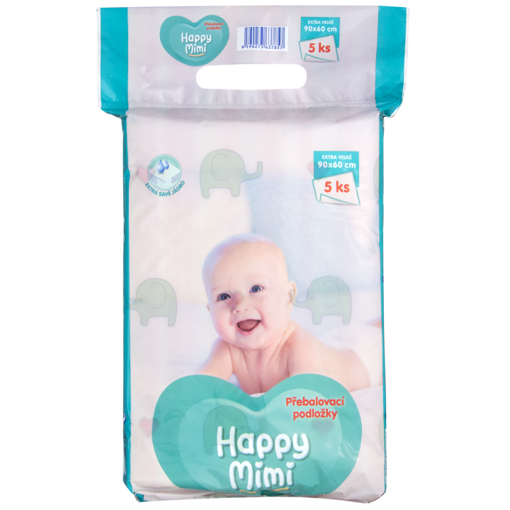 Obrázek z Happy Mimi Přebalovací podložky Extra velké 90x60 cm 5ks 
