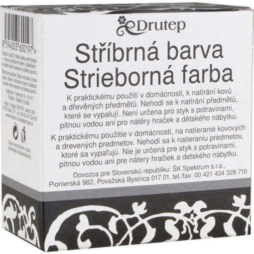 Obrázek z Drutep barva do domácnosti na kov a dřevo v prášku stříbrná 5 g 
