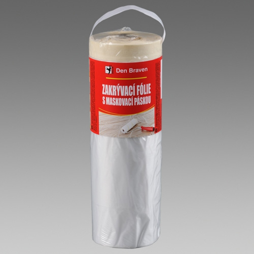 Obrázek z Den Braven Zakrývací fólie s maskovací páskou 180 cm x 33 m x 15 mm 