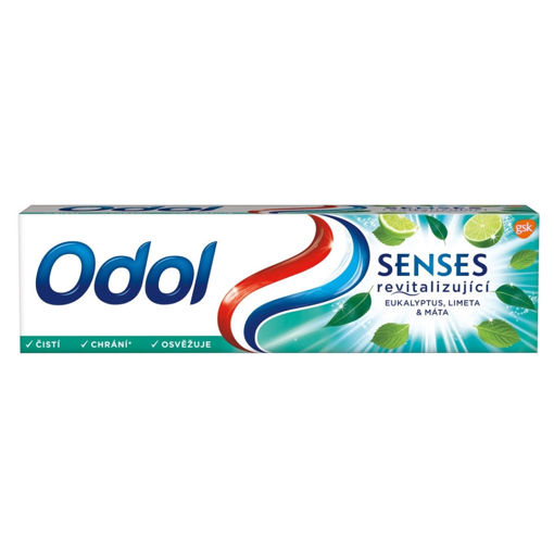 Obrázek z ODOL Senses Revitalizující eukalyptus, limeta & máta zubní pasta 75 ml 