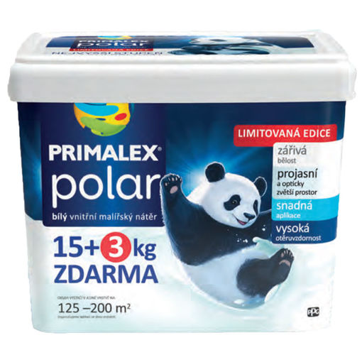 Obrázek z Primalex Polar bílý vnitřní malířský nátěr 15 + 3 kg 