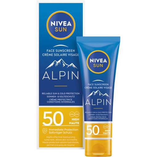 Obrázek z Nivea Sun Alpin pleťový krém na opalování OF 50 50 ml 
