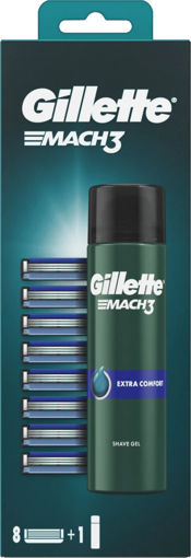 Obrázek z Gillette Mach3 8 ks + Gillette mach3 gel 200 ml 