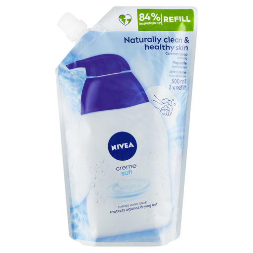 Obrázek z Nivea Creme Soft krémové tekuté mýdlo náhradní náplň 500ml 