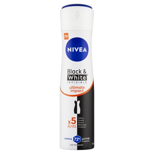 Obrázek z Nivea Black & White Invisible Ultimate Impact sprej antiperspirant 150ml 
