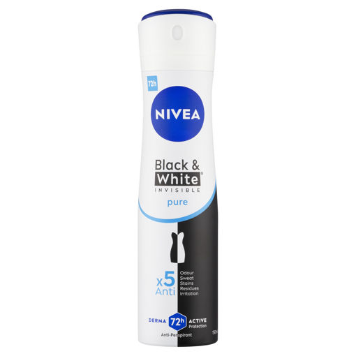 Obrázek z Nivea Black & White Invisible Pure sprej antiperspirant 150ml 