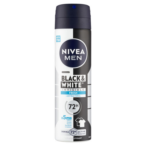 Obrázek z Nivea Men Black & White Invisible Fresh sprej antiperspirant 150ml 