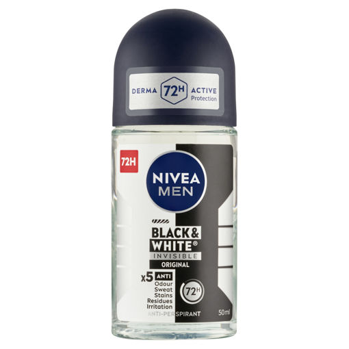 Obrázek z Nivea Men kuličkový antiperspirant pro muže Invisible for Black&White 50 ml 