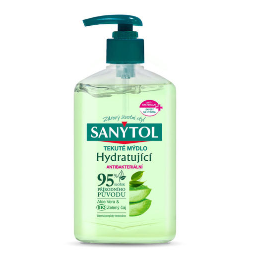 Obrázek z Sanytol hydratující mýdlo zelený čaj & aloe vera 250 ml 