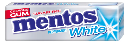 Obrázek z Mentos Sugarfree Chewing Gum  white pepermint  10 ks 13,5g 
